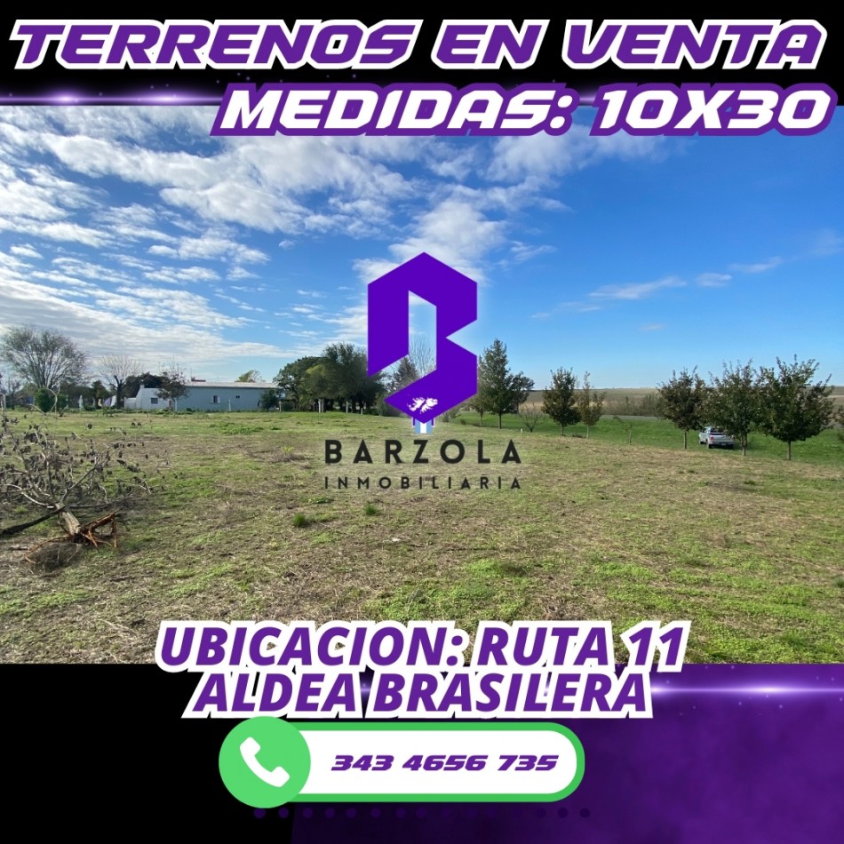 TERRENOS EN VENTA - SOBRE RUTA 11