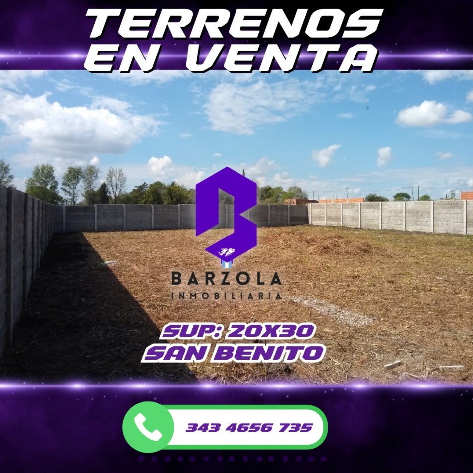 TERRENOS EN VENTA - SAN BENITO