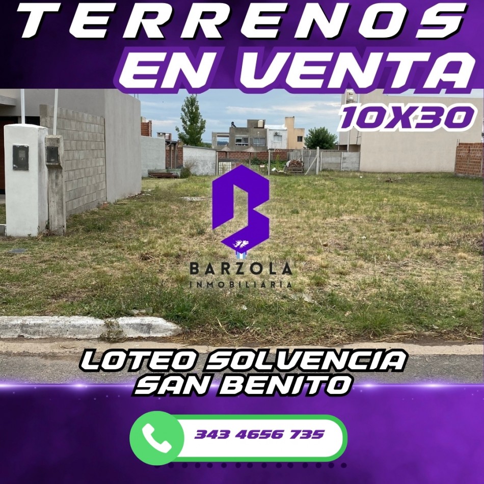 TERRENOS EN VENTA - SAN BENITO