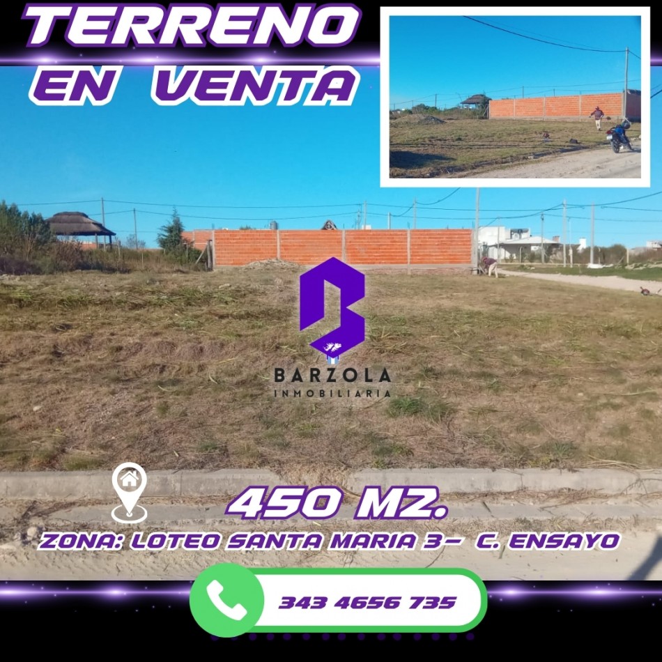 TERRENO EN VENTA- Colonia Ensayo