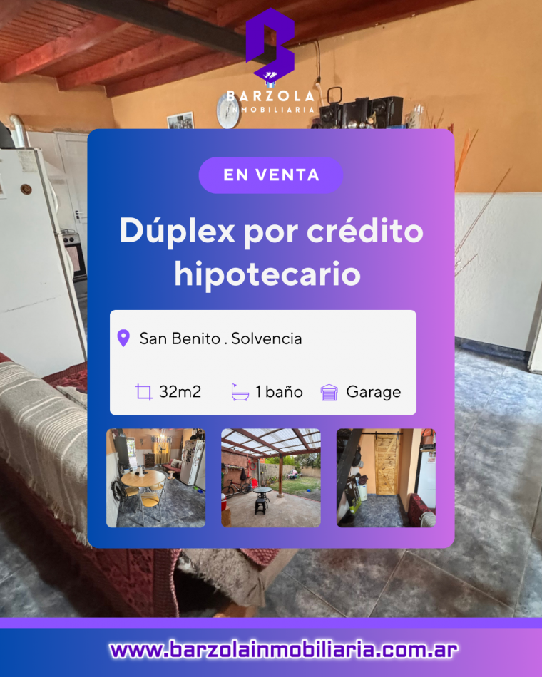 DUPLEX EN VENTA -APTA CREDITO