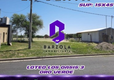 TERRENOS EN VENTA -ORO VERDE-LOTEO LOS OASIS 3